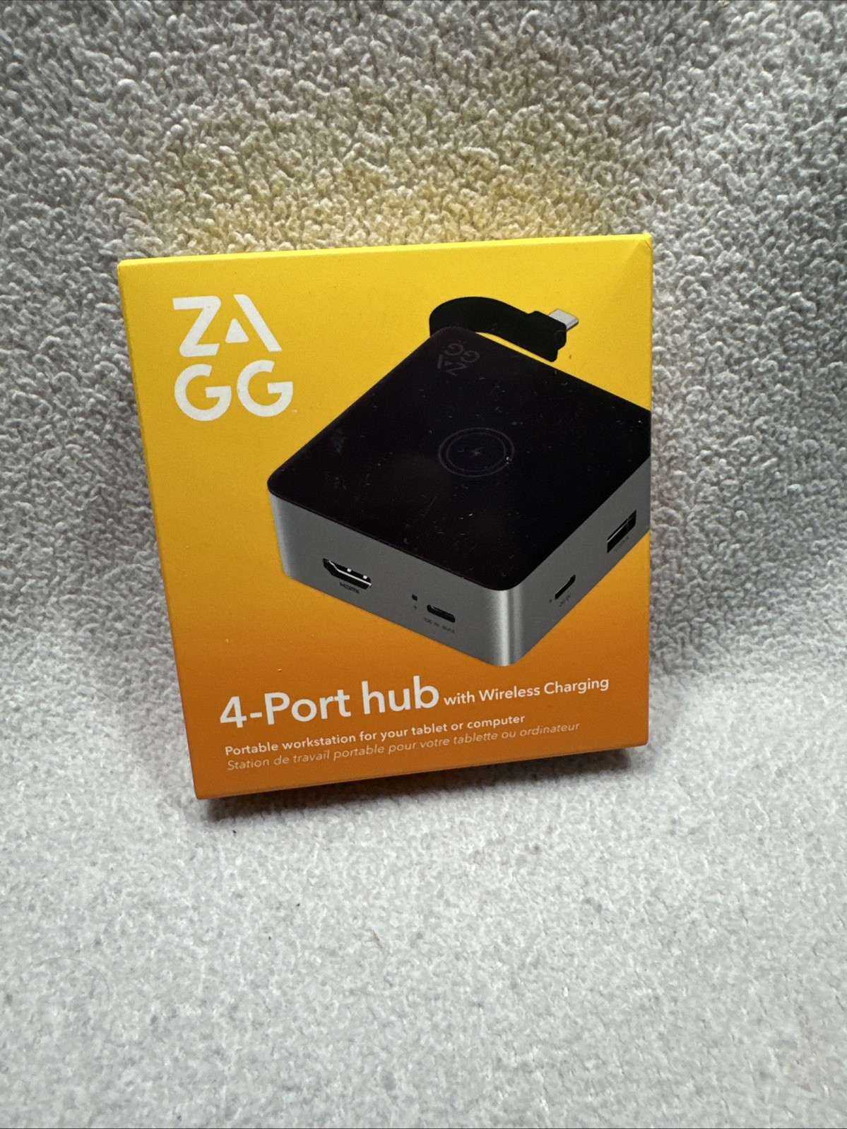 ZAGG 4-Port Hub with Wireless Charging - USB-C PD 100W, HDMI 4K, USB 10Gbps, ...