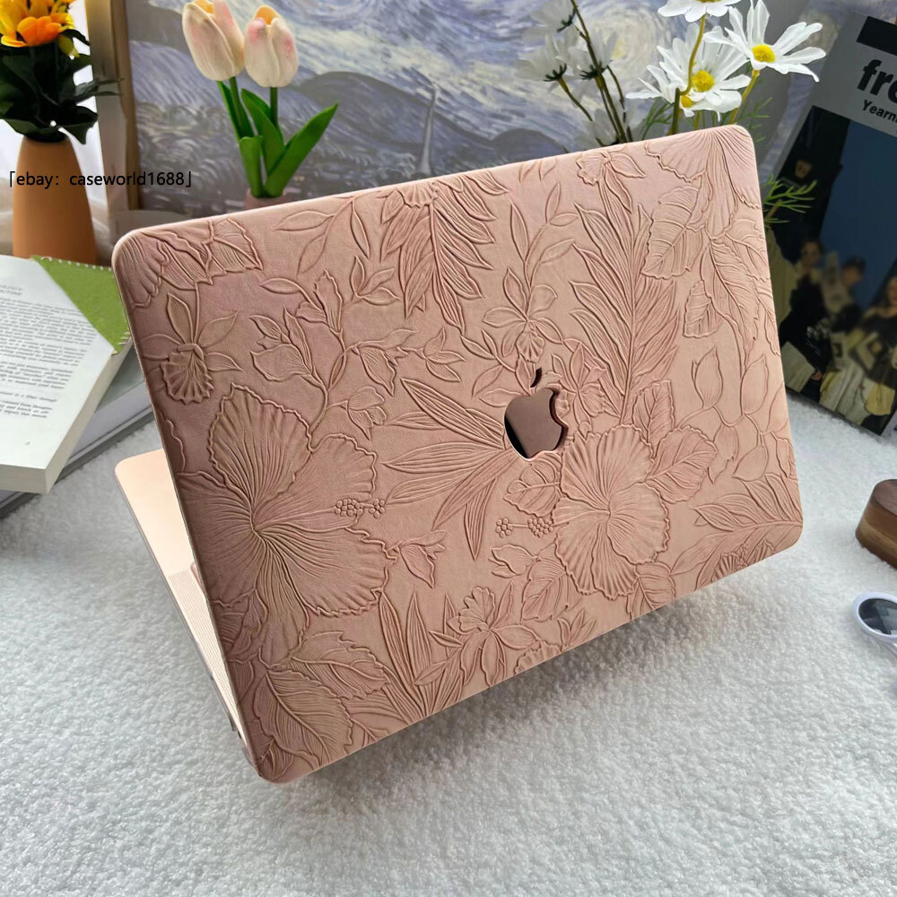 Carved Flower PU Leather Case For Macbook Neo 13 Air 13 15 M5 Pro 14 16 12 11 in