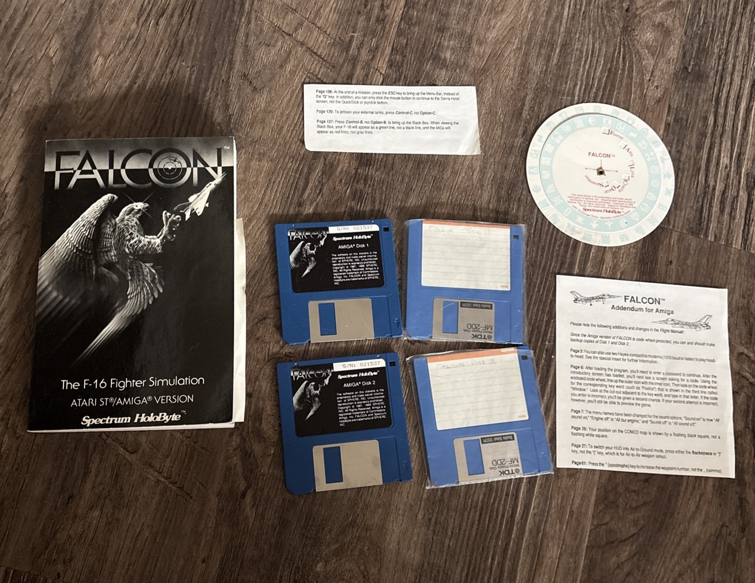 Amiga Falcon F-16 Fighter Jet Simulation 1987 & Operation Counterstrike Disk 
