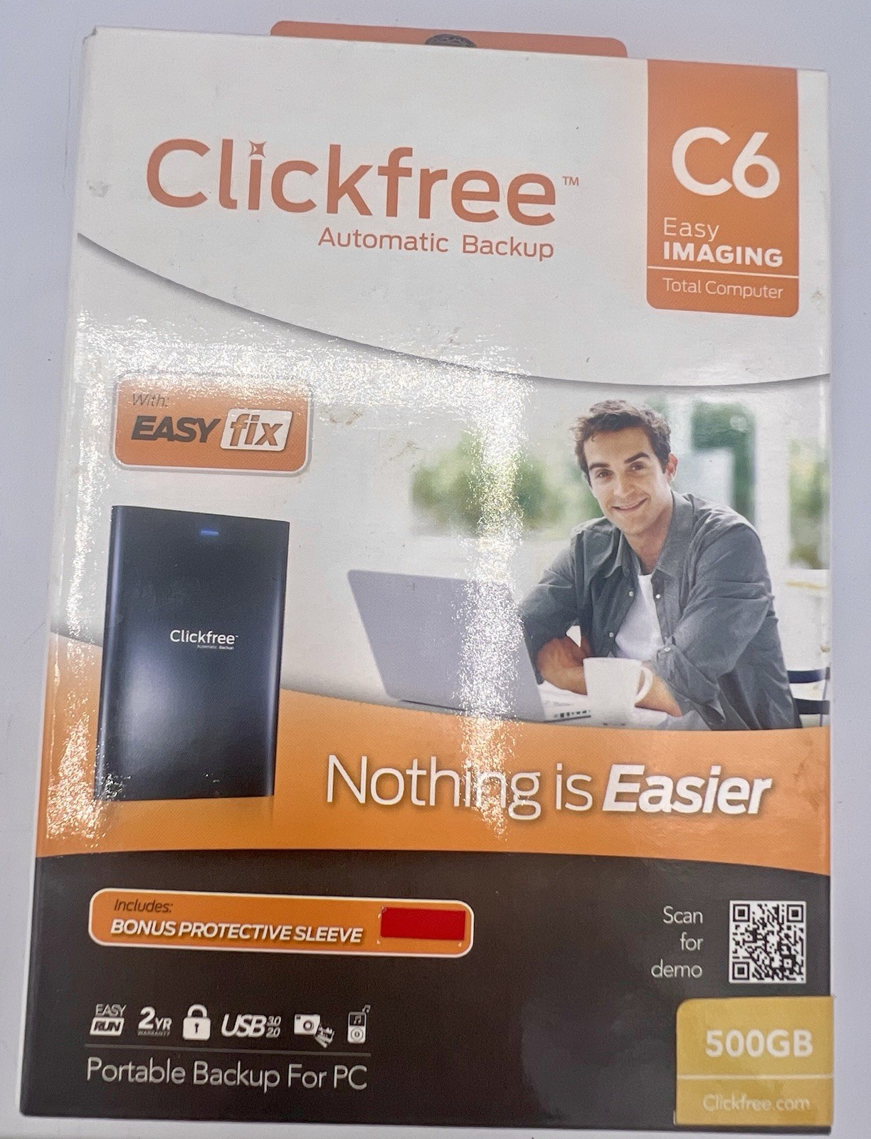 Clickfree Automatic Backup C6 For PC Computer Portable 500GB Storage USB 2011