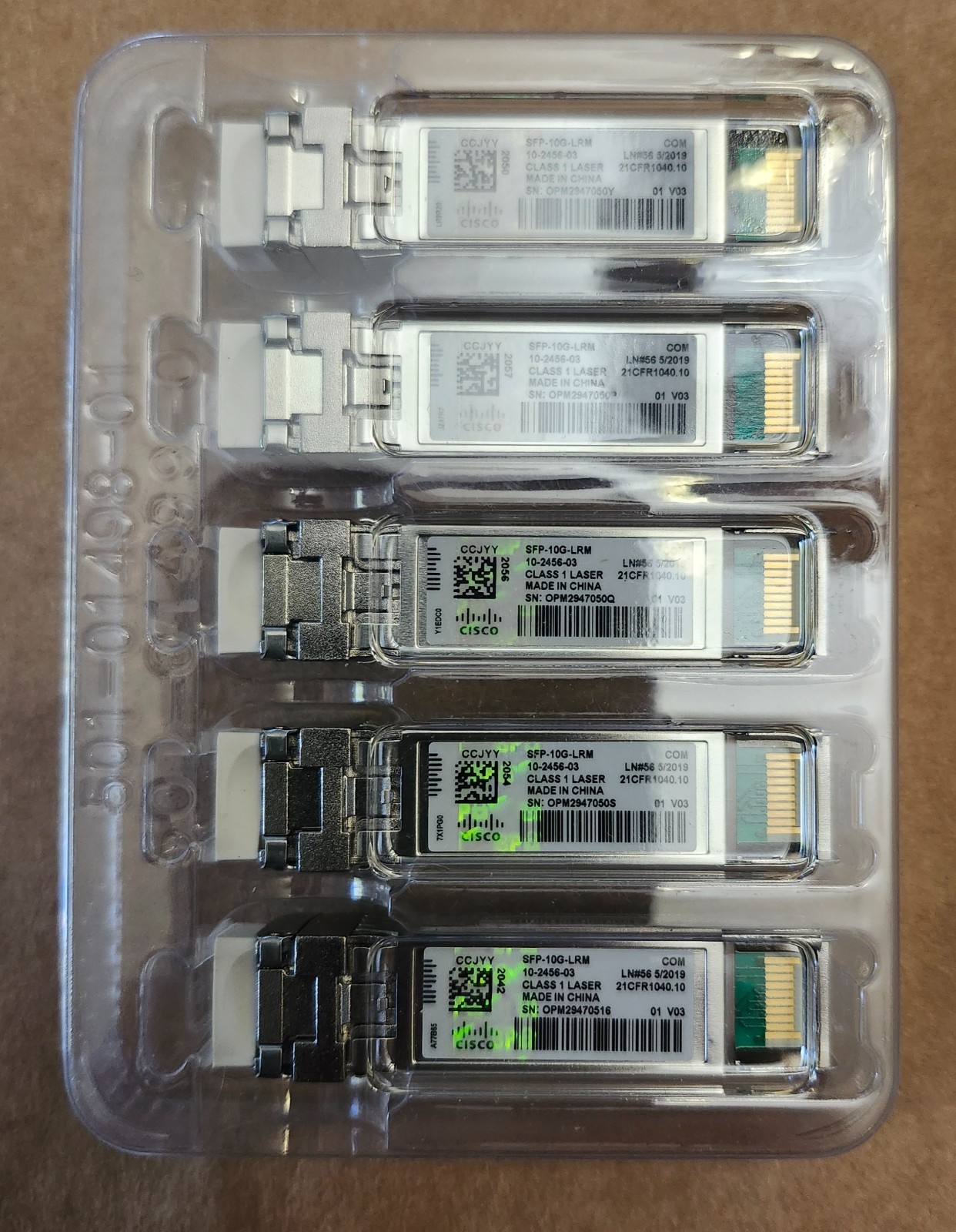 New Genuine Cisco SFP-10G-LRM 10GBase SFP Transceiver 10-2456-03 *LOT OF 5*