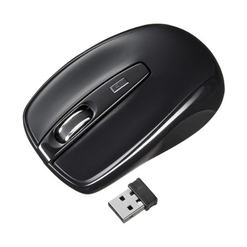 Sanwa Supply Ultra-Small Receiver Wireless Optical Mouse Black MA-NANOH8BK