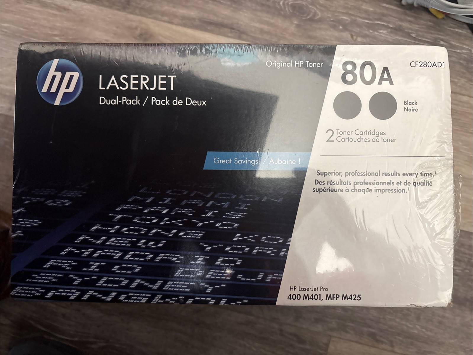 HP 80A 2-pack Black Original LaserJet Toner Cartridges, ~2,560 pages, CF280A