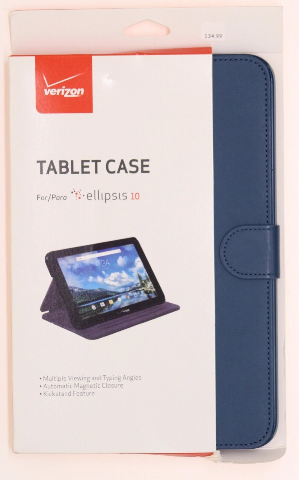 verizon OEM Stylish Leather Folding Folio Case Cover for Ellipsis 10