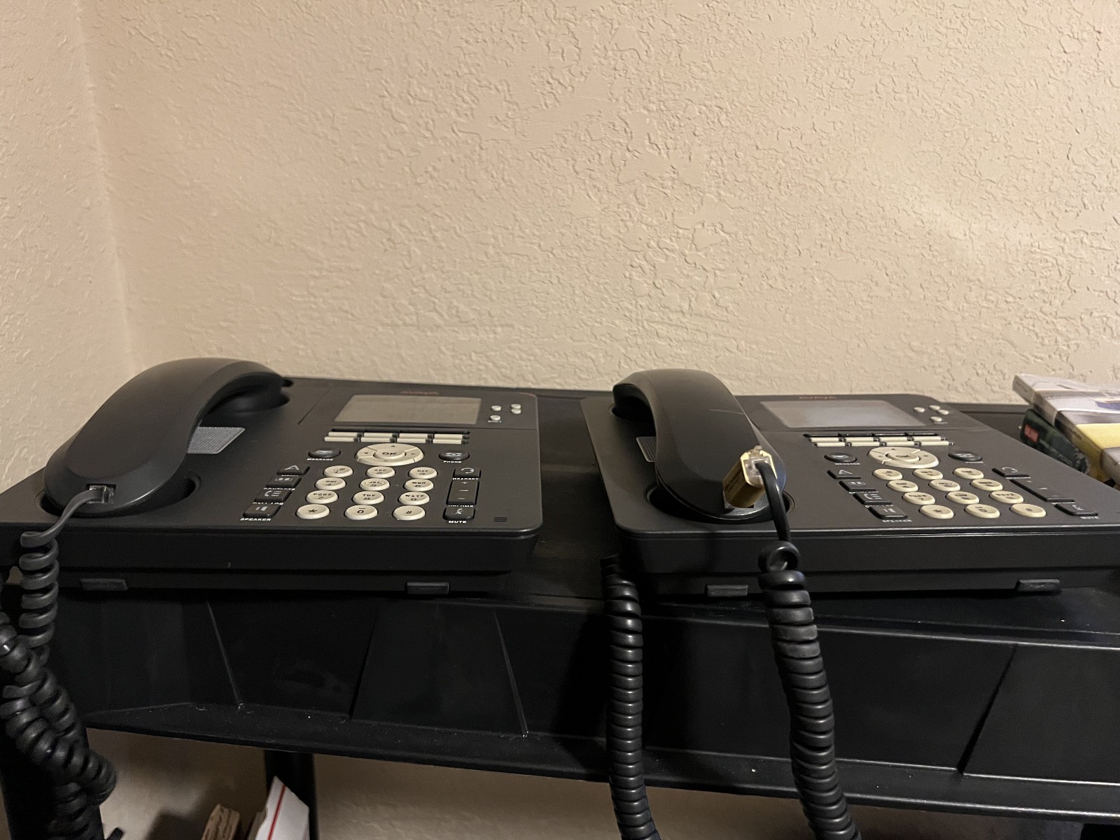 Lot of 2 Avaya 9650D02C-1009 IP Desk Phones - Charcoal Gray