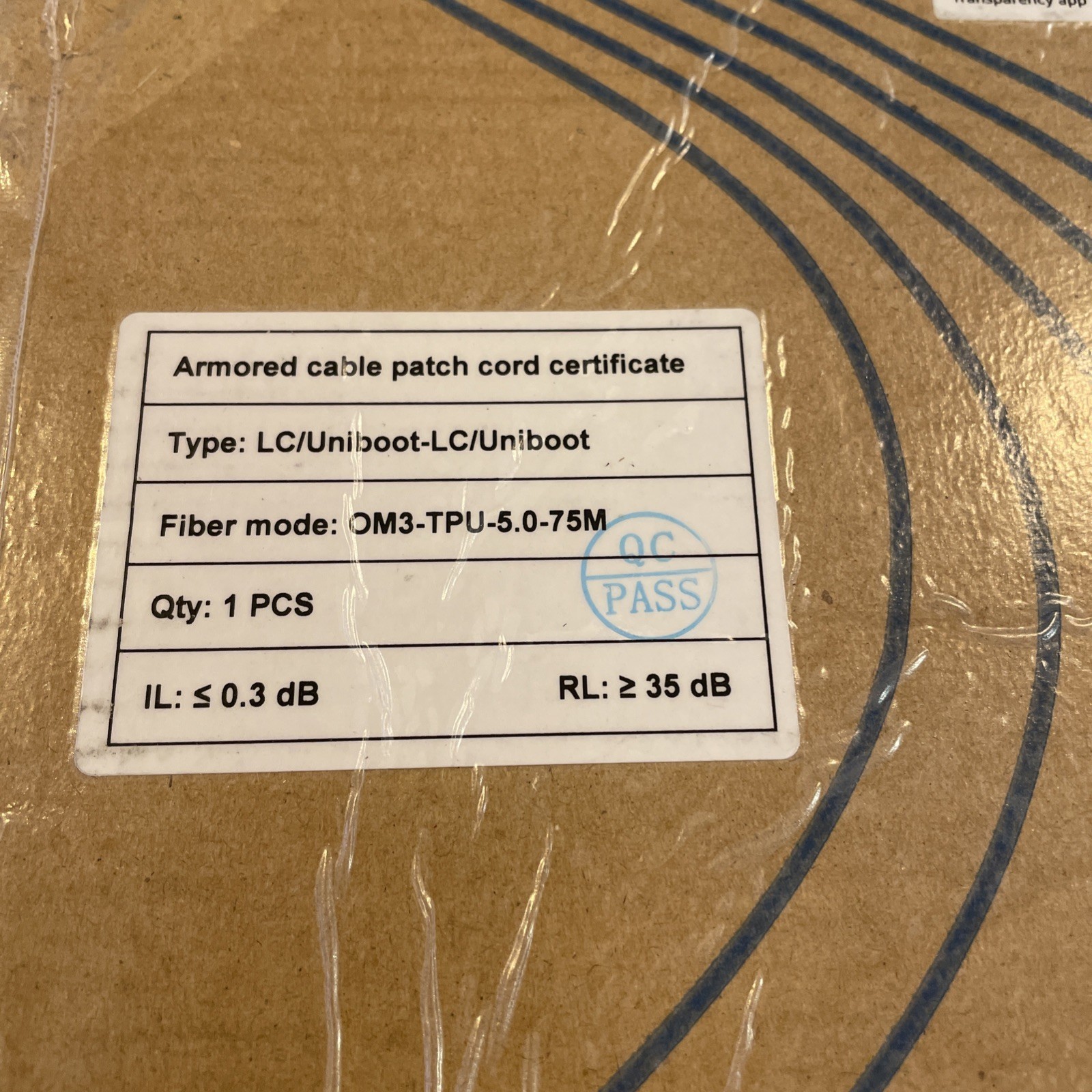 Yutianhome Fiber Optic Cable LC Uniboot OM3 TPU 5.0mm 75M, 246 FEET