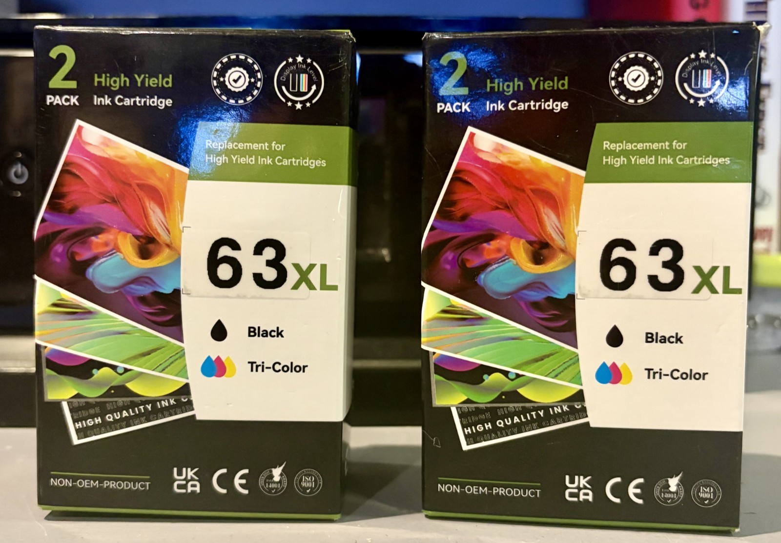 Two (2) HP 63XL High Yield Ink Cartridge 2-Packs