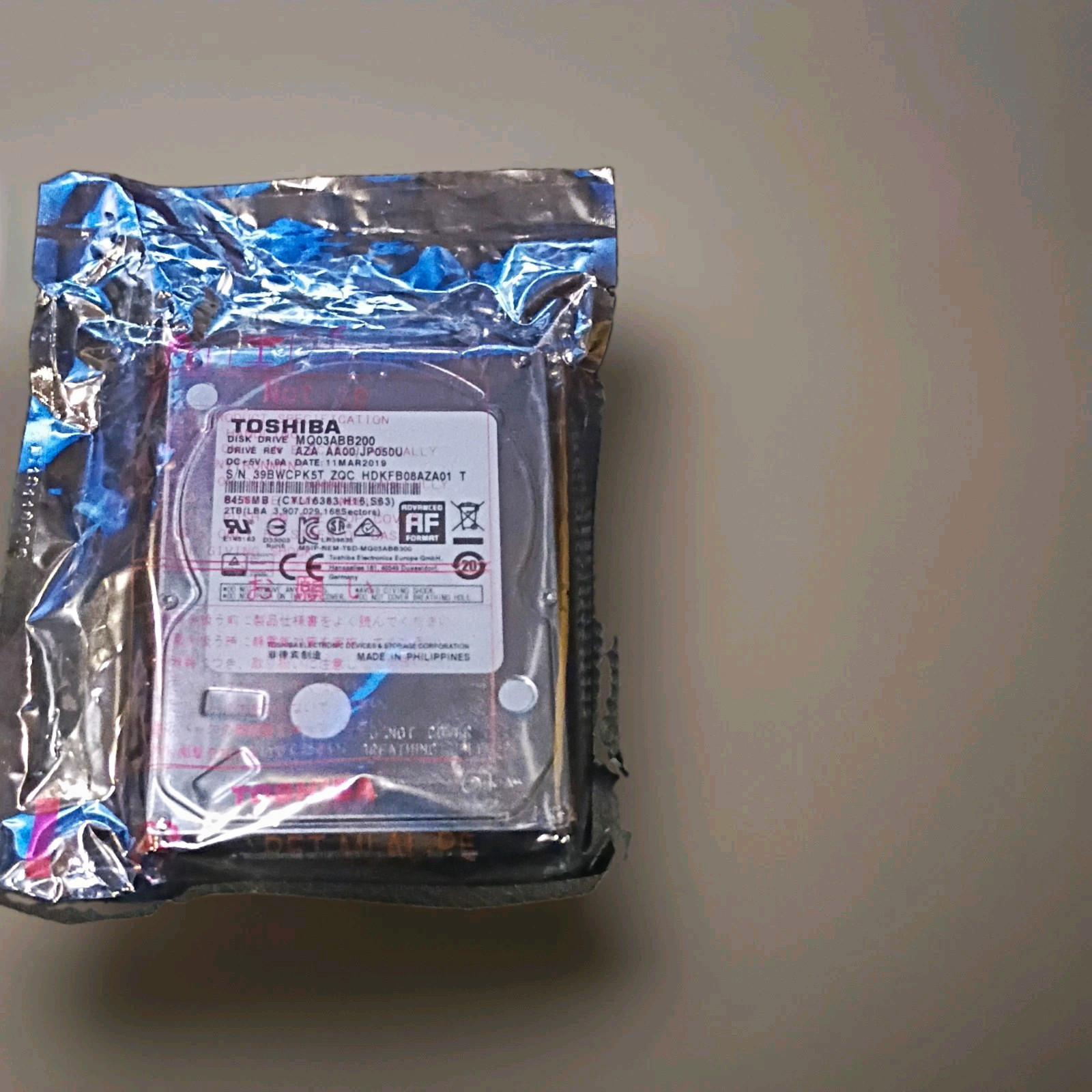 Toshiba MQ01ABB020 2TB 2.5" SATA Internal Laptop HDD 5400RPM