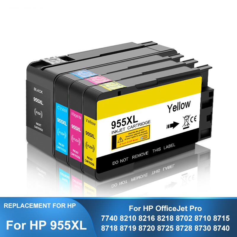 4pc HP 955XL Ink Cartridge For HP Officejet Pro 7740 8210 8702 8710 8720 8725