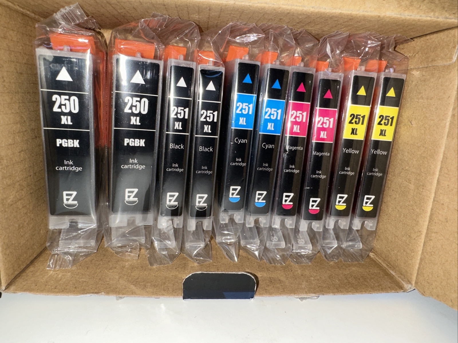 EZINK 10 Ink Cartridges PG1250XL CL1251XL 250XL 251XL (4BL ,2rd ,2yl, 2Bl)--