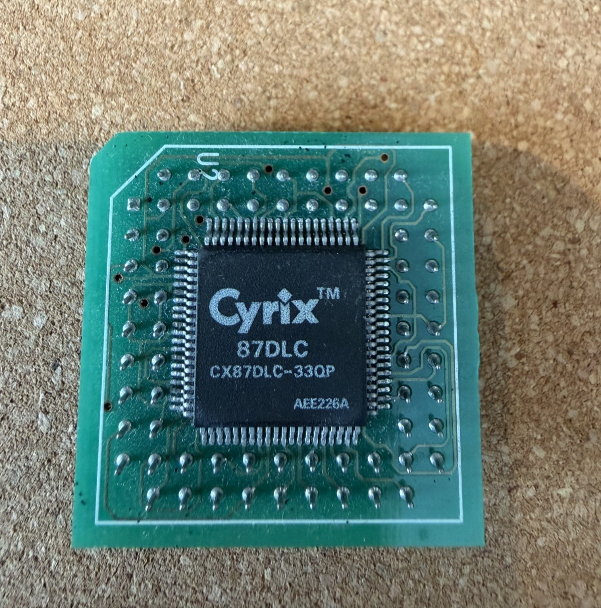 Rare Cyrix CX87DLC-33QP 33MHz Coprocessor Module on PGA Adapter Board