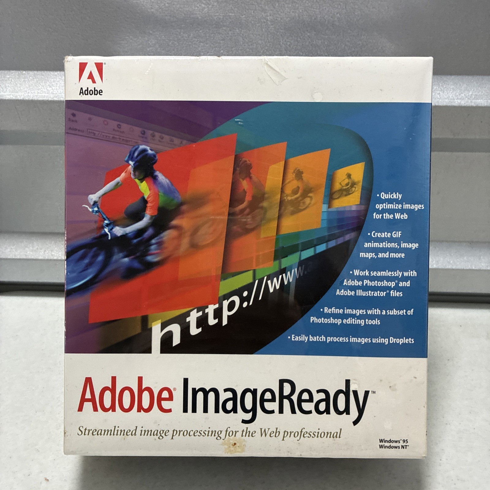 Vintage Adobe Image Ready Software 1995 For Windows 95 / NT Brand New Sealed