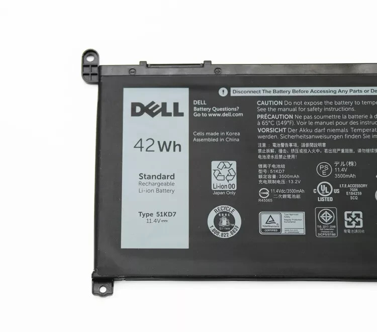 OEM Genuine 51KD7 42Wh Battery For Dell Chromebook 11 3100 3180 3189 Y07HK FY8XM