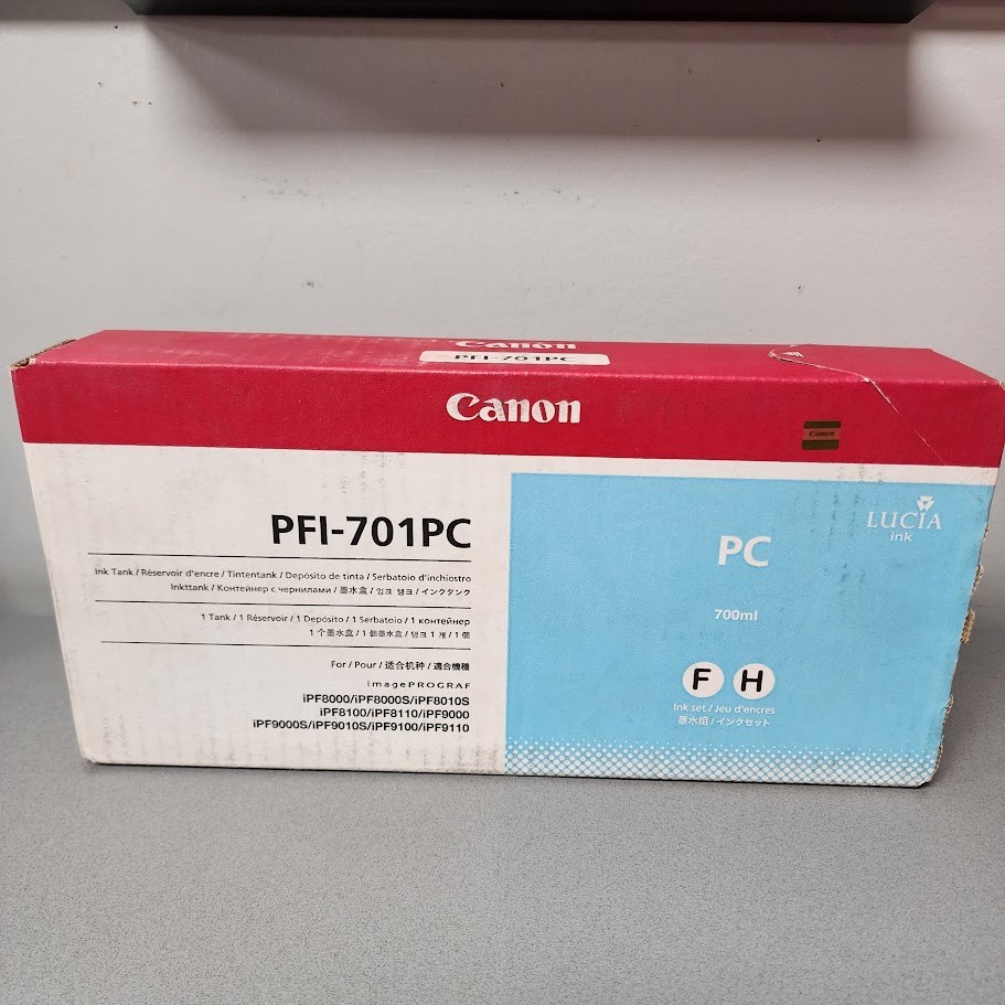Canon PFI-701PC Photo Cyan Ink Tank 700ml New Sealed EXPIRED iPF8000/iPF9000