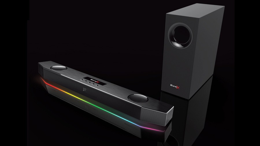 Creative Sound BlasterX Katana RGB Gaming Soundbar + Subwoofer - USB PC Speakers