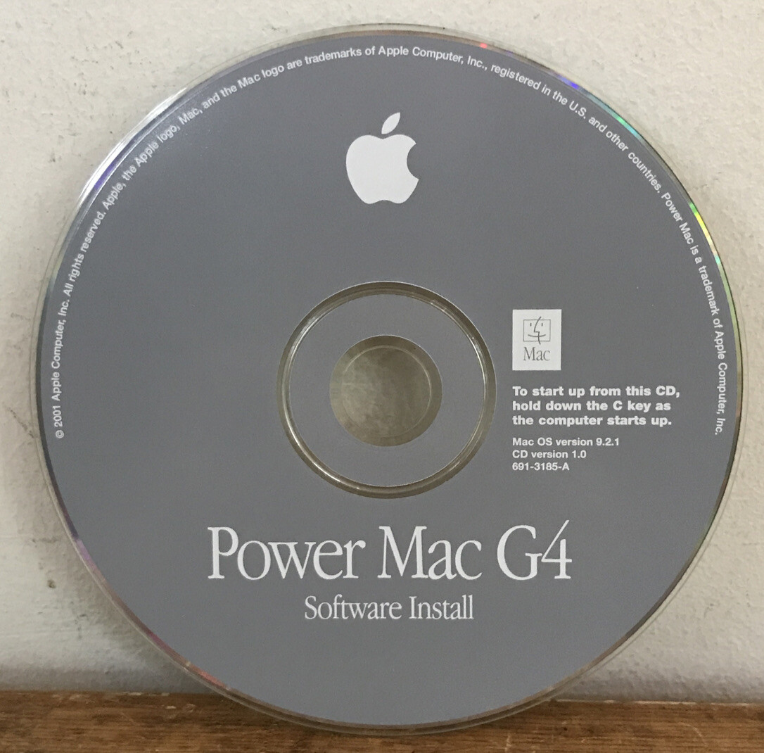 Vintage 2001 Apple Power Mac G4 Software Install Disc Version 9.2.1