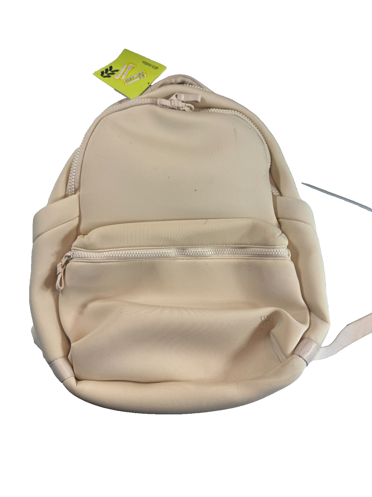 All in Motion 14L Faux Neoprene Backpack Cream Water Repellent Fits 16" NWT