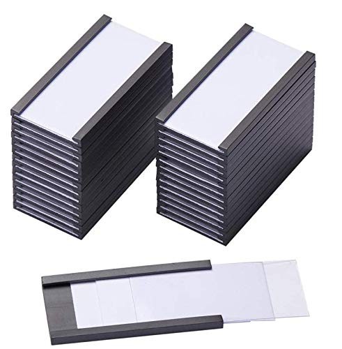 30 Pack Magnetic Label Holder for Shelf File Cabinet Office Cabinet