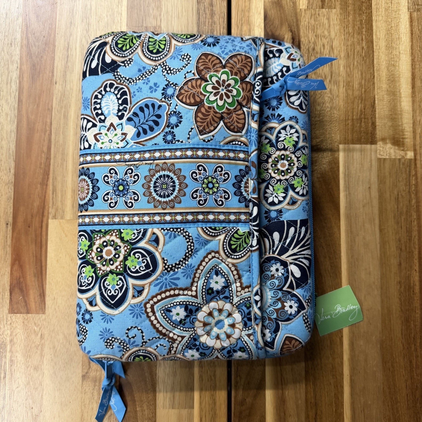 NWT Vera Bradley Bali Blue Mini Laptop Tablet Case Padded 12” X 8.5” Rare