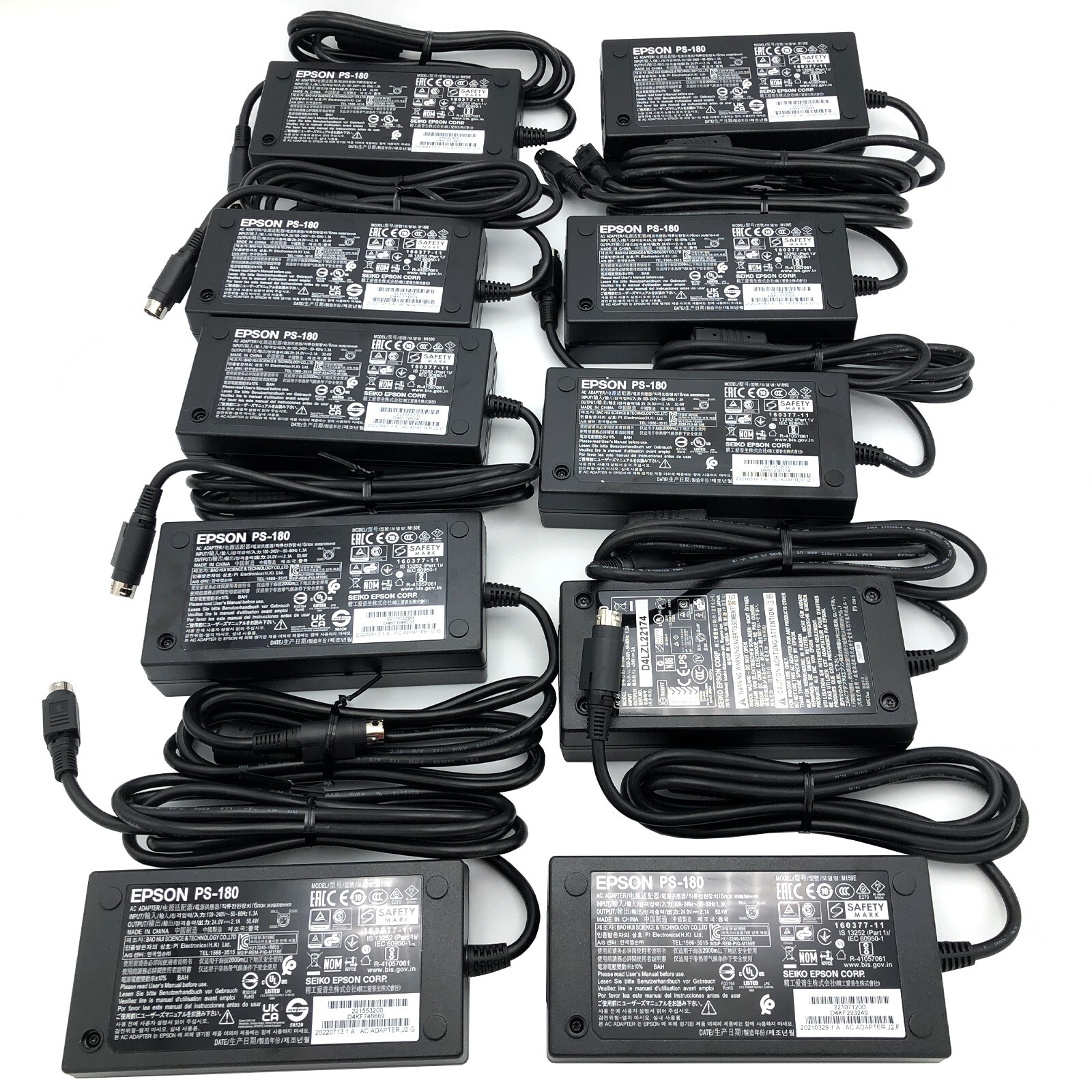 Lot of 10 - Epson 24V 2.1A 3 PIN AC Adapter for TM-T88 TM-T88II Printers no Cord