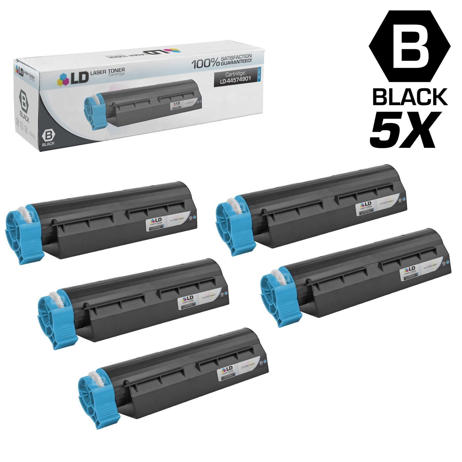 LD 44574901 Black Toner Cartridge 5-Pack for B431d, B431dn, MB461, MB471, MB471w