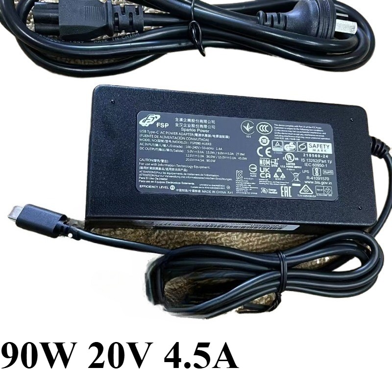 Genuine FSP 90W 20V 4.5A TYPE C Charger USB-C Power Supply AC Adapter
