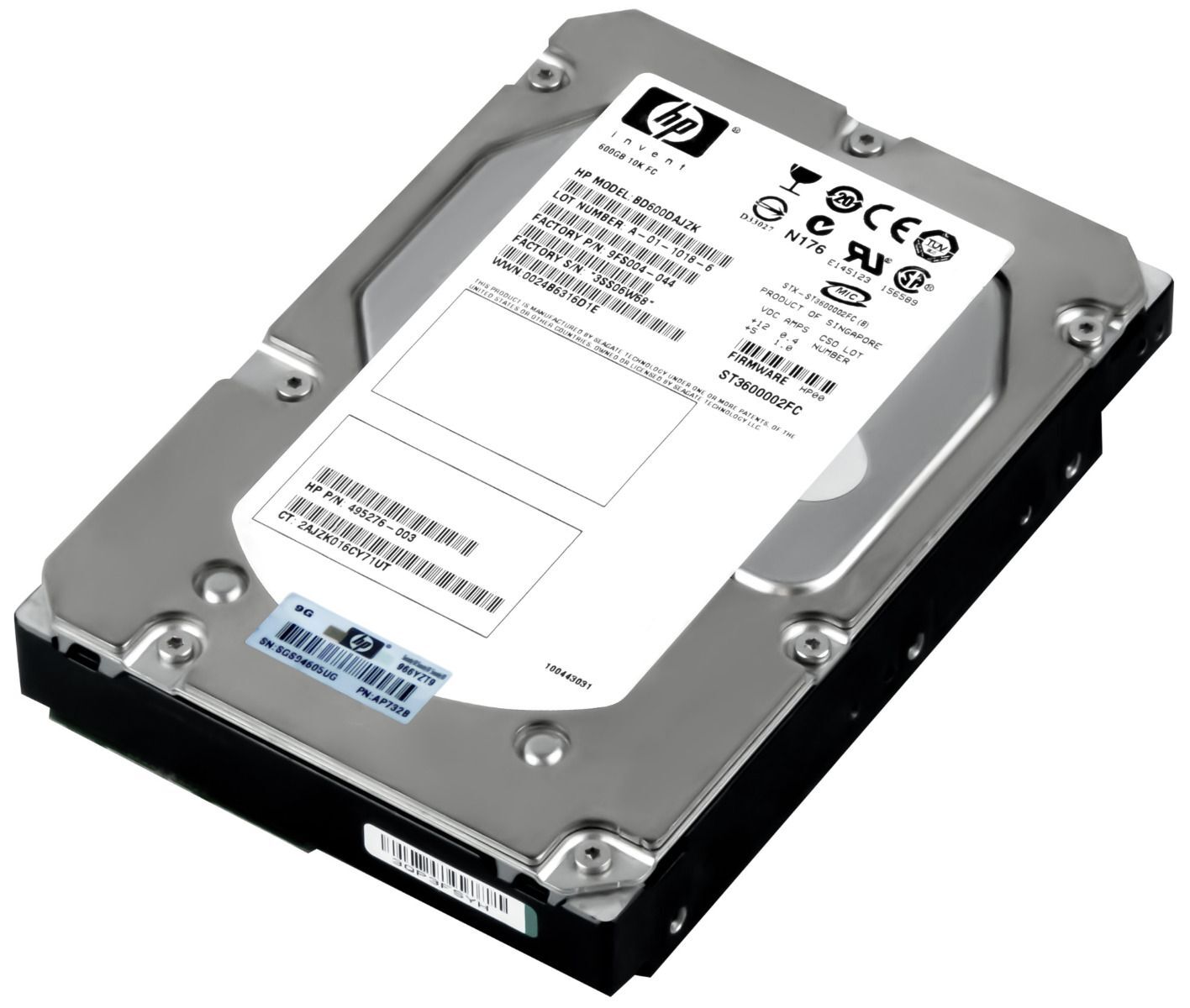 HARD DRIVE HP 495276-003 BD600DAJZK 600GB 10K 16MB FC 3.5''