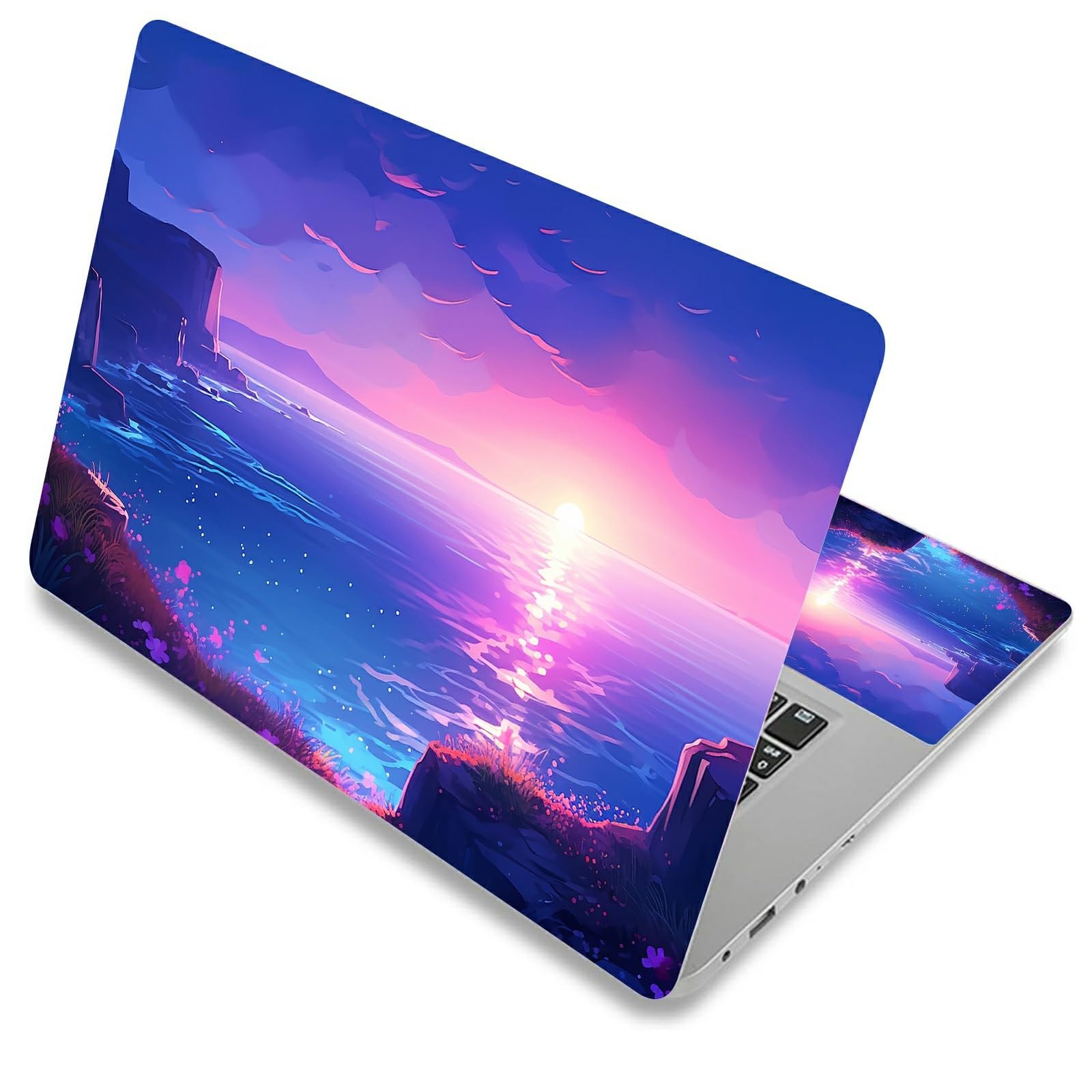 DIGTIALL Laptop Skin Sticker Decal Cover,Ocean Blue Sky Purple | DIGTIALL Uni...