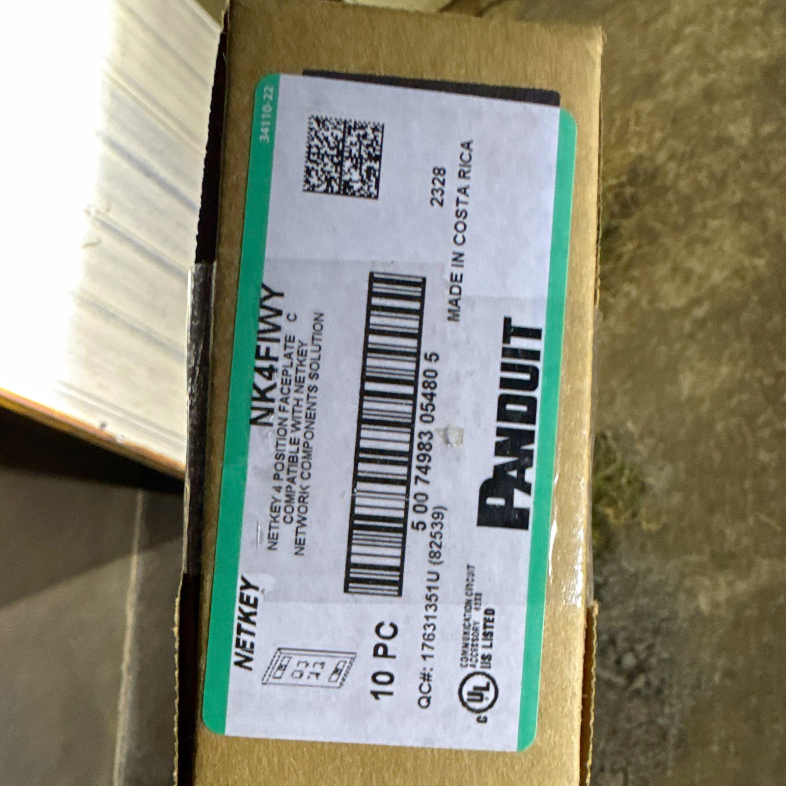 Panduit NetKey NK4FIWY Cat6 White RJ45 Female Keystone Jack Module