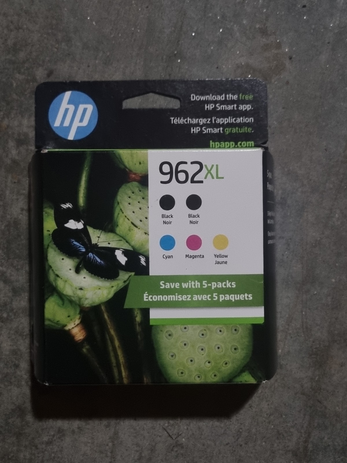 Authentic HP 962 XL 5 PACK (6ZA57AN) Expires 04/27 New Black/Color Ink Cartridge