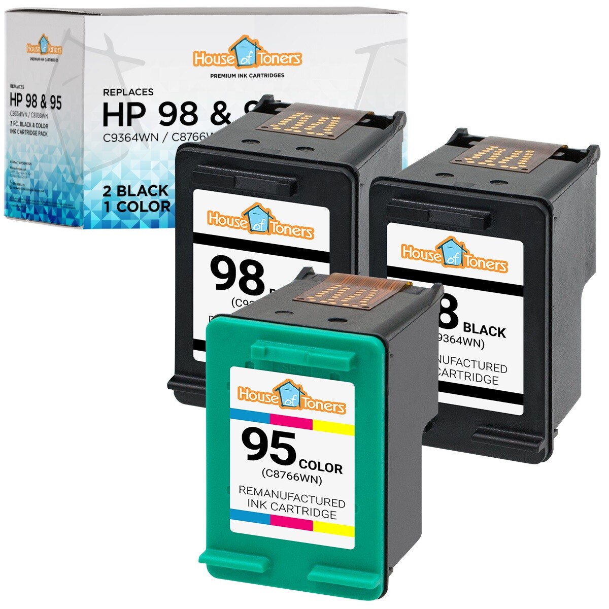 3PK Fits HP 95 HP 98 Photosmart 2570 2575 8030 8050 C4100 C4140 C4150 C4180