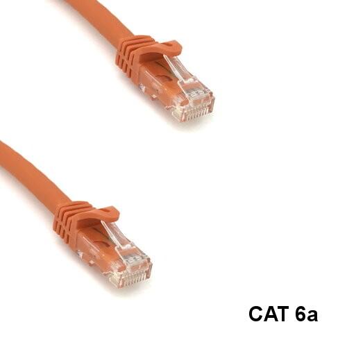 KNTK Orange 100ft Cat6a UTP Patch Cable 24AWG Panel Router Ethernet RJ45 Network