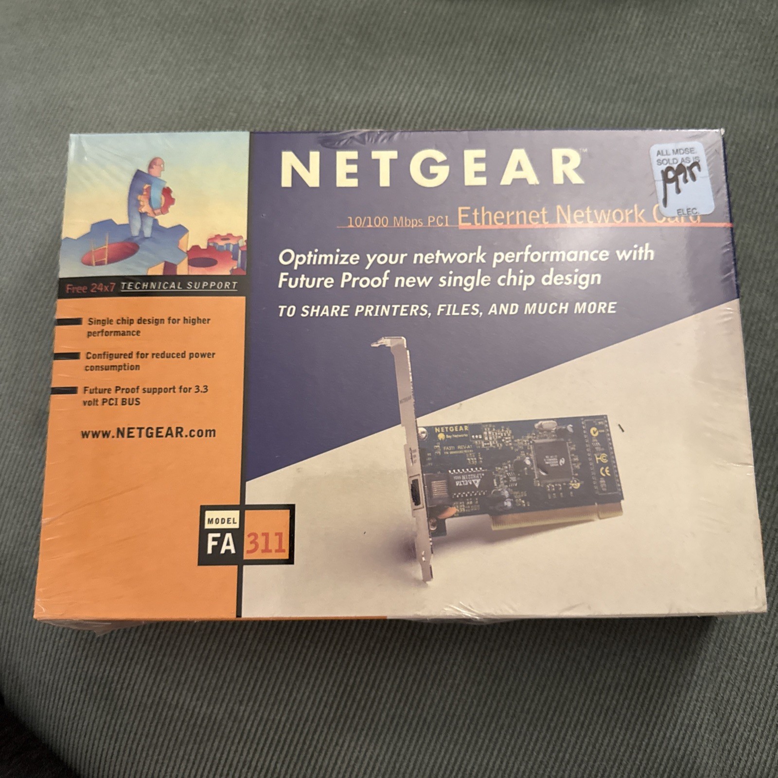 Netgear FA311 Ethernet PCI Adapter 10/100/Mbps New
