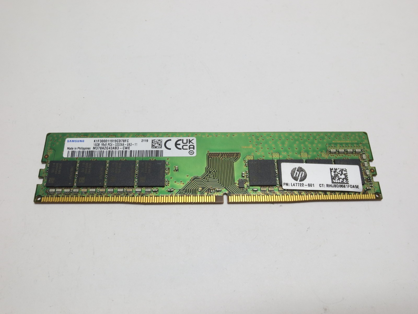 Samsung 16GB 1RX8 PC4-3200AA DDR4 UDIMM Computer Memory RAM, M378A2G43AB3-CWE