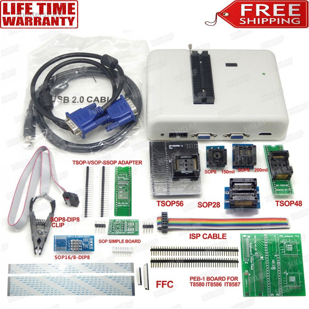 RT809H Universal Programmer Upgraded Version of 809F W/ 9 Adapters For NOR/NAND