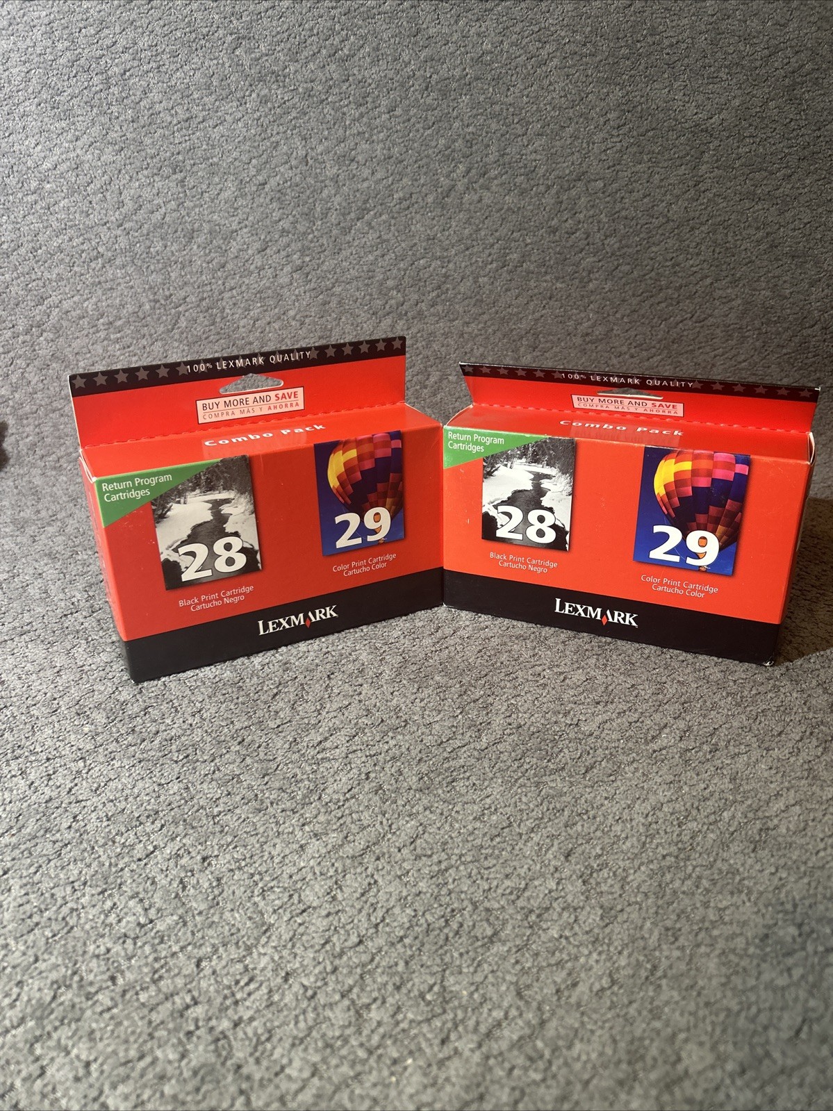 Lexmark 2 Pack 28 Black & 29 Color Genuine Ink Cartridges For X & Z Series Qty 2