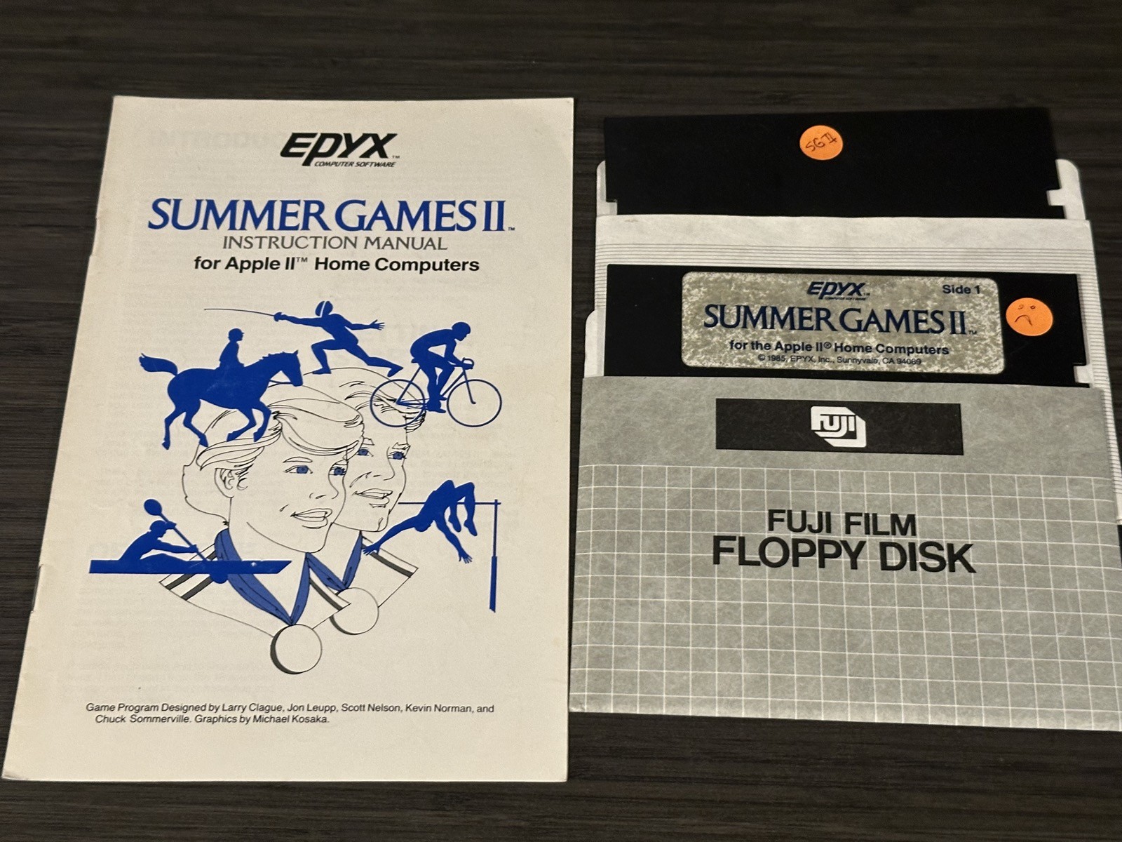Epyx Summer Games II Apple II plus IIe 2 computer game disk+manual
