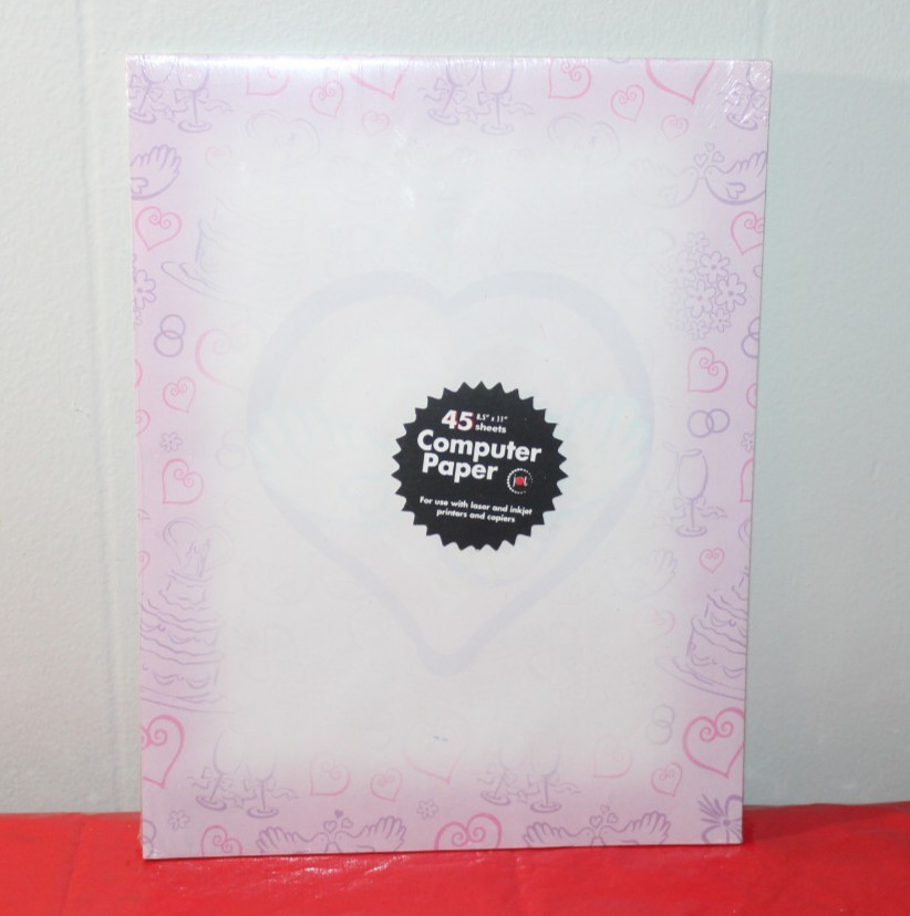 Greenbrier 45 Sheets Computer Paper 8.5" x 11" Hearts *NEW* Laser Inkjet Printer