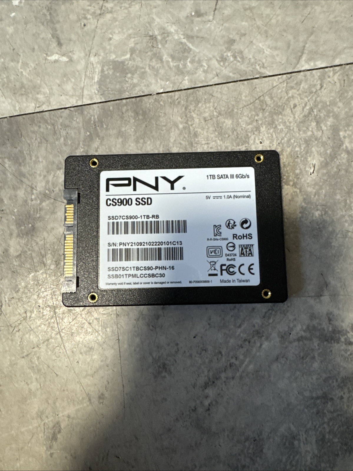 PNY CS900 1 TB 2.5” SATA III 6Gb/s SSD Internal Solid State Drive Tested Good