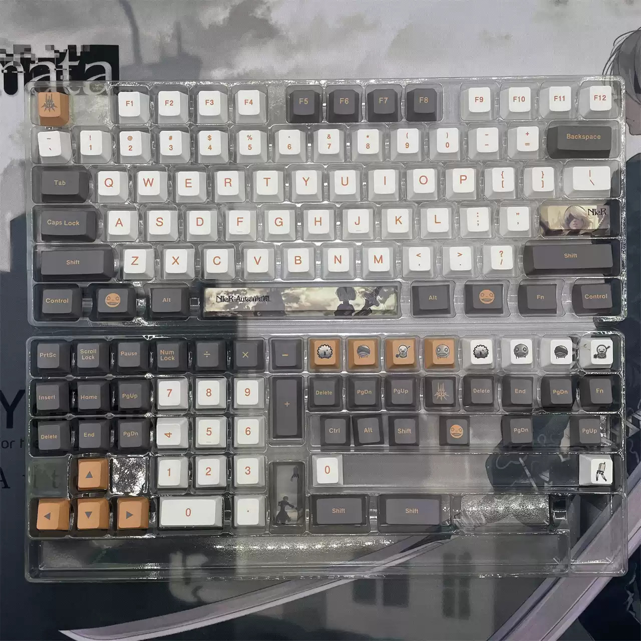 Game NieR:Automata 128 Keys PBT Full Set Dye-sub Keycaps for Cherry MX Keyboard
