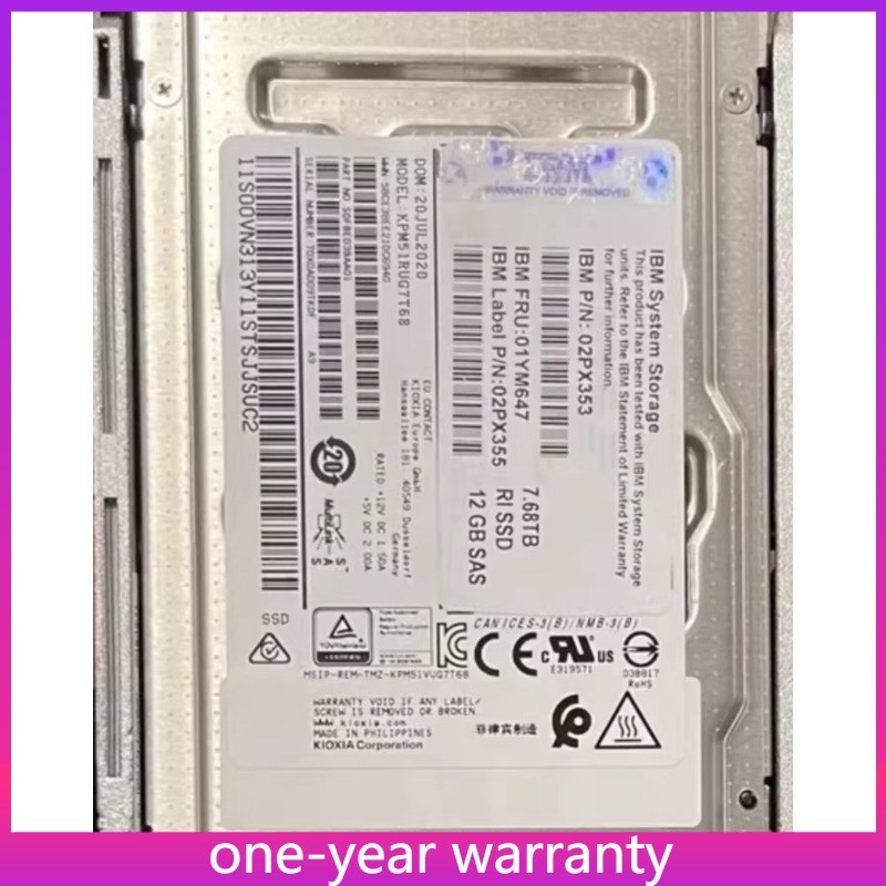 IBM 02PX353 01YM647 02PX355 KPM51RUG7T68 7.68T SAS Solid State Drive New