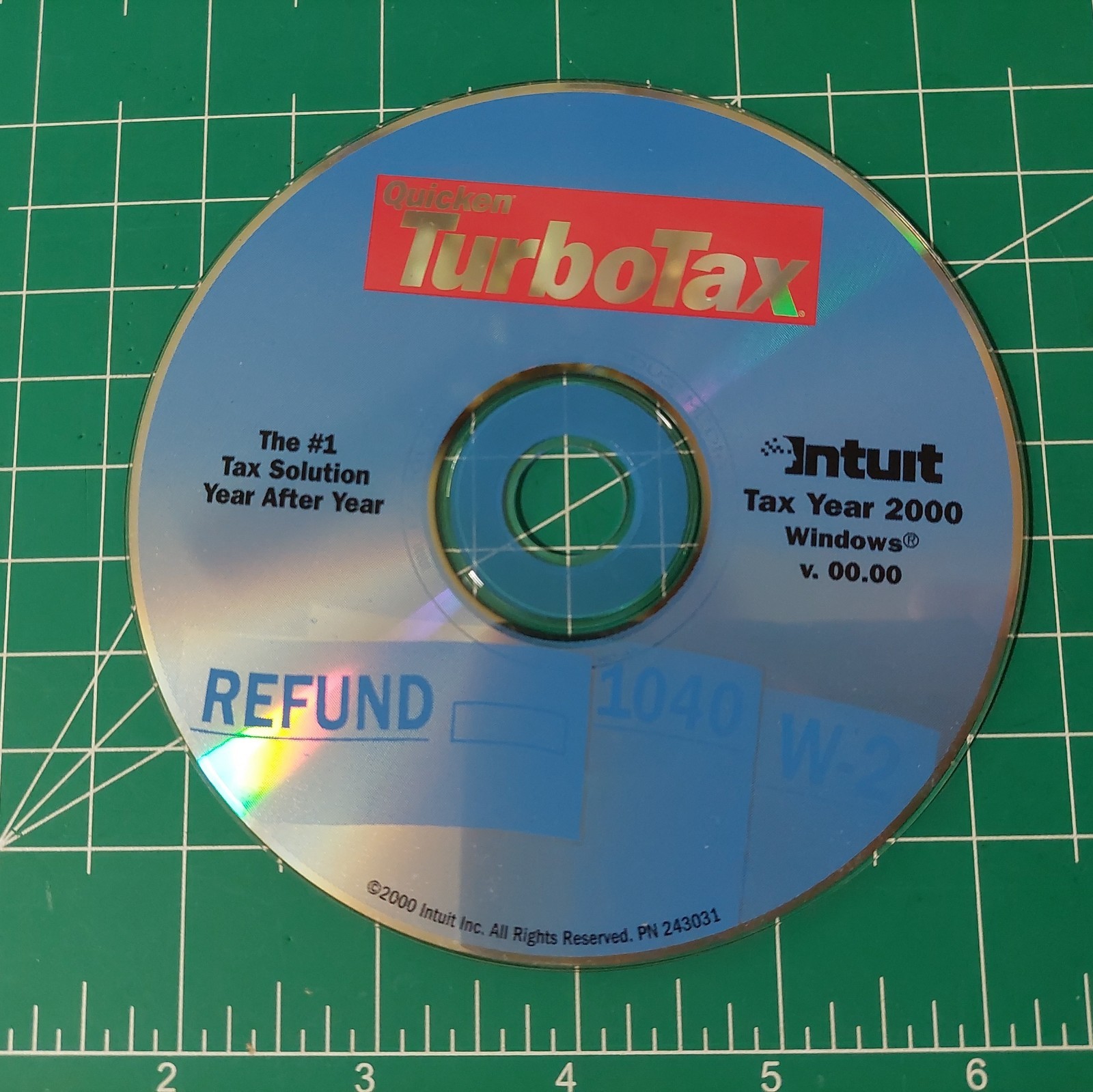 Vintage Quicken TurboTax Intuit 2000 PC CD-Rom Disc