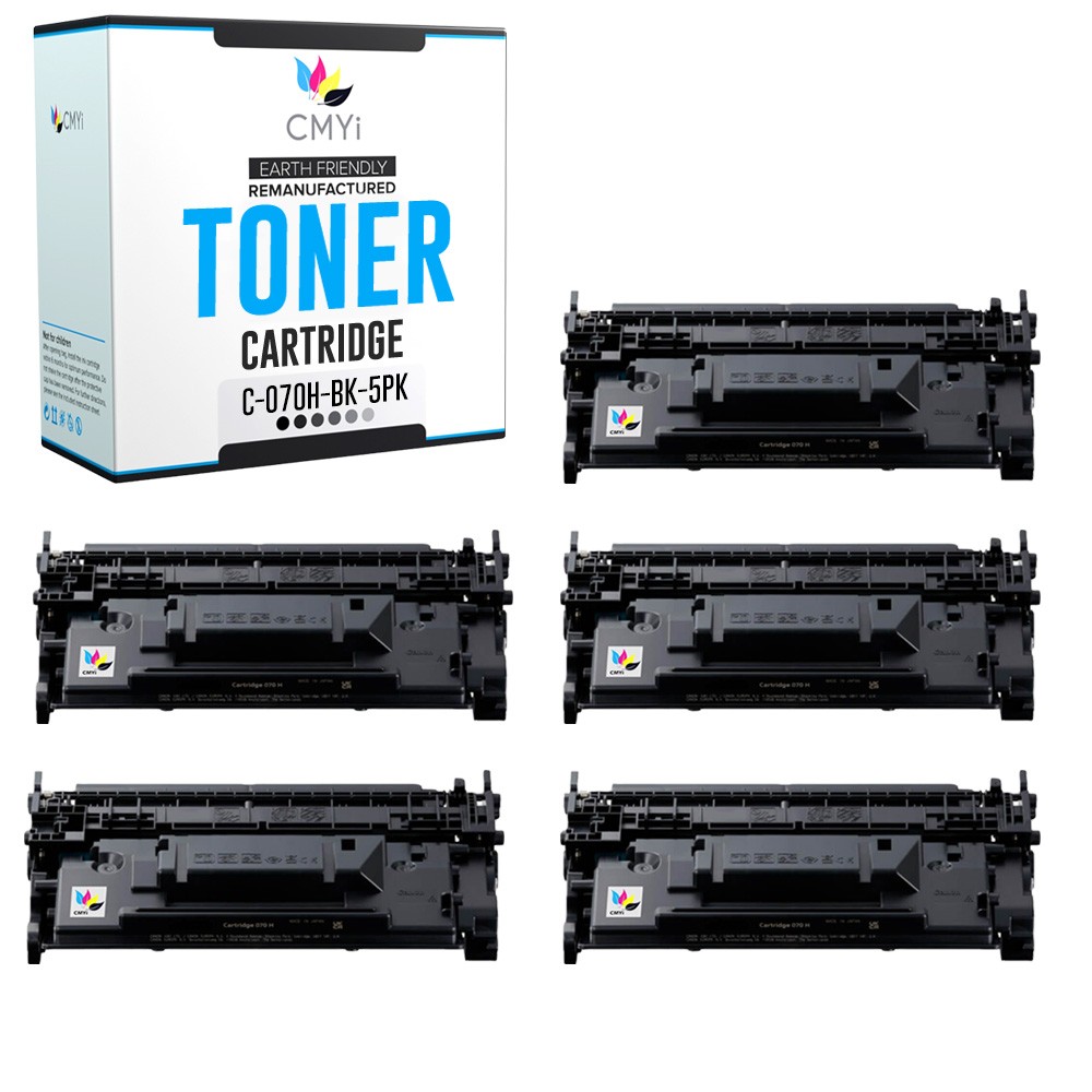 CMYi 5PK Replacement 070H Toner Cartridges for Canon imageCLASS LBP247dw MF462dw