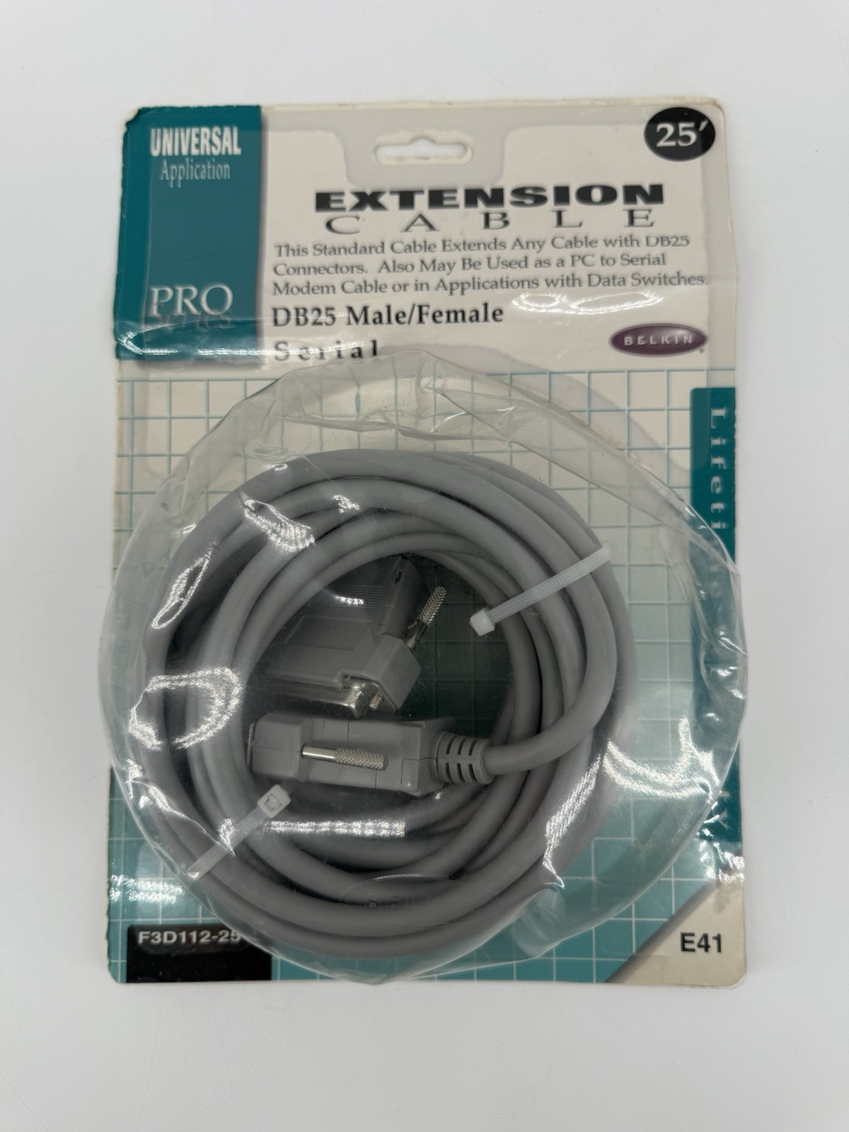 VTG 1996 Belkin PRO Series DB25 Male Female PC Modem Data Switch Cable 25 Feet