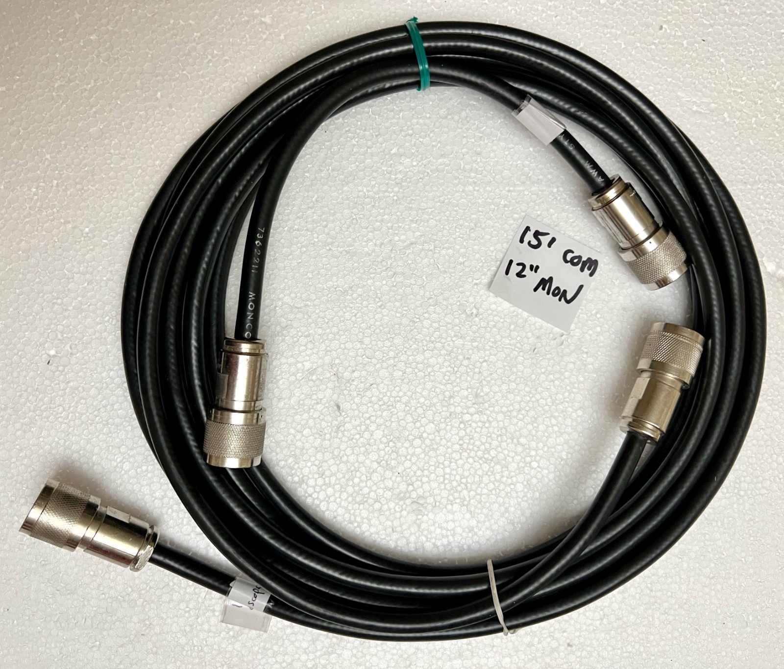 Vintage IBM Twinax Computer Cables KINGS KU-59-100-MO6 Connectors 15' & 12" lot