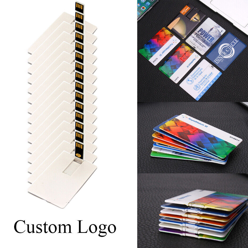 Lot 50PCS 1/2/4/8/16GB Credit Card USB Flash Drive  Memory U Stick Custom Logo