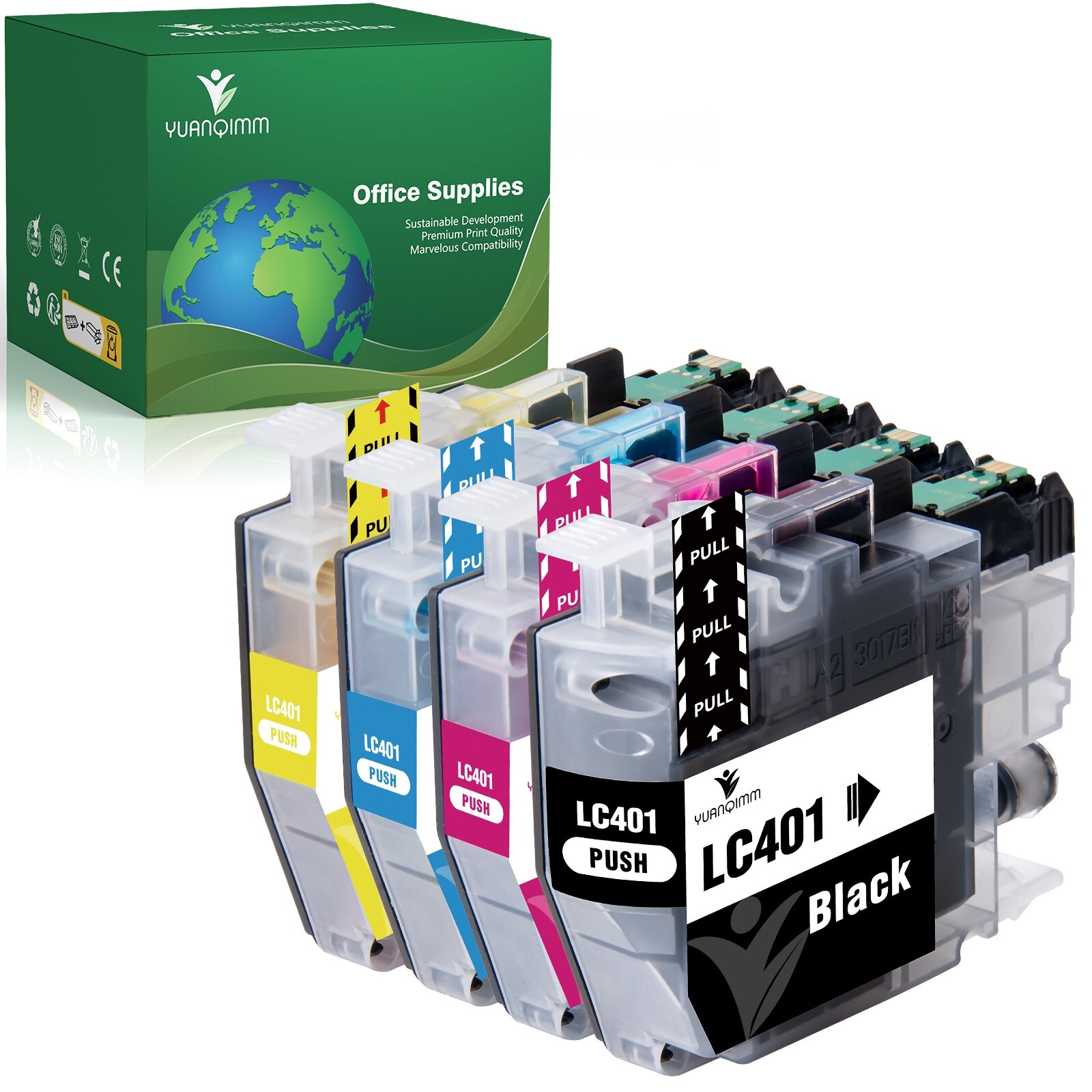 4 Pack LC-401 401 Ink Cartridges For Brother MFC-J1010DW MFC-J1012DW MFC-J1170DW