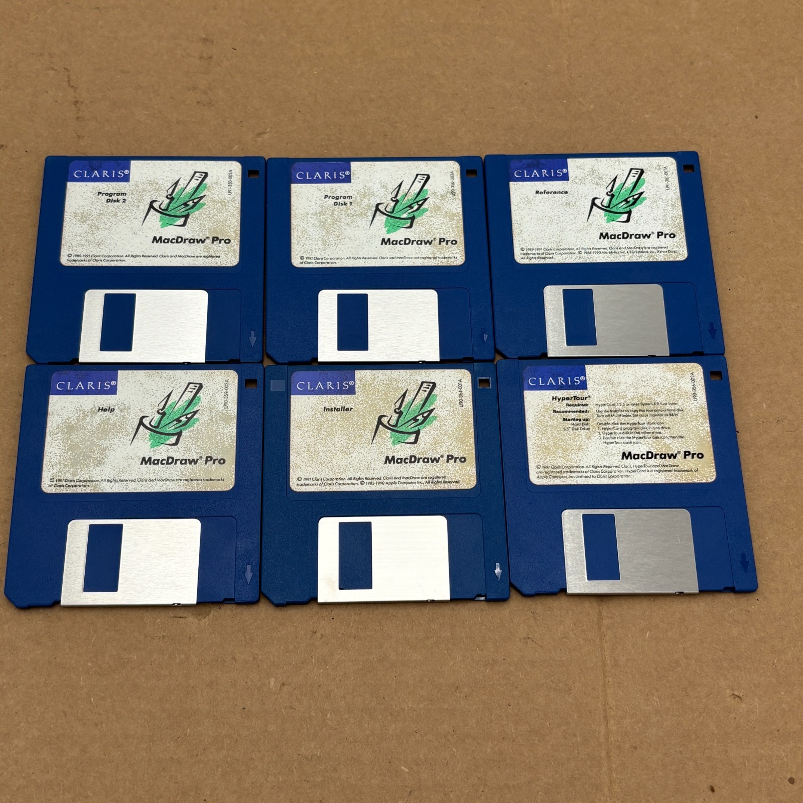 Vintage Lot of 6 Disks of Claris MacDraw Pro Software Complete GUARANTEED