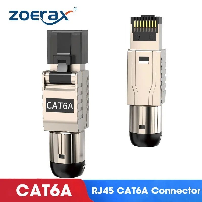 ZoeRax 10PCS RJ45 Cat8 Cat7 Cat6A Connectors RJ45 Metal Tool Free
