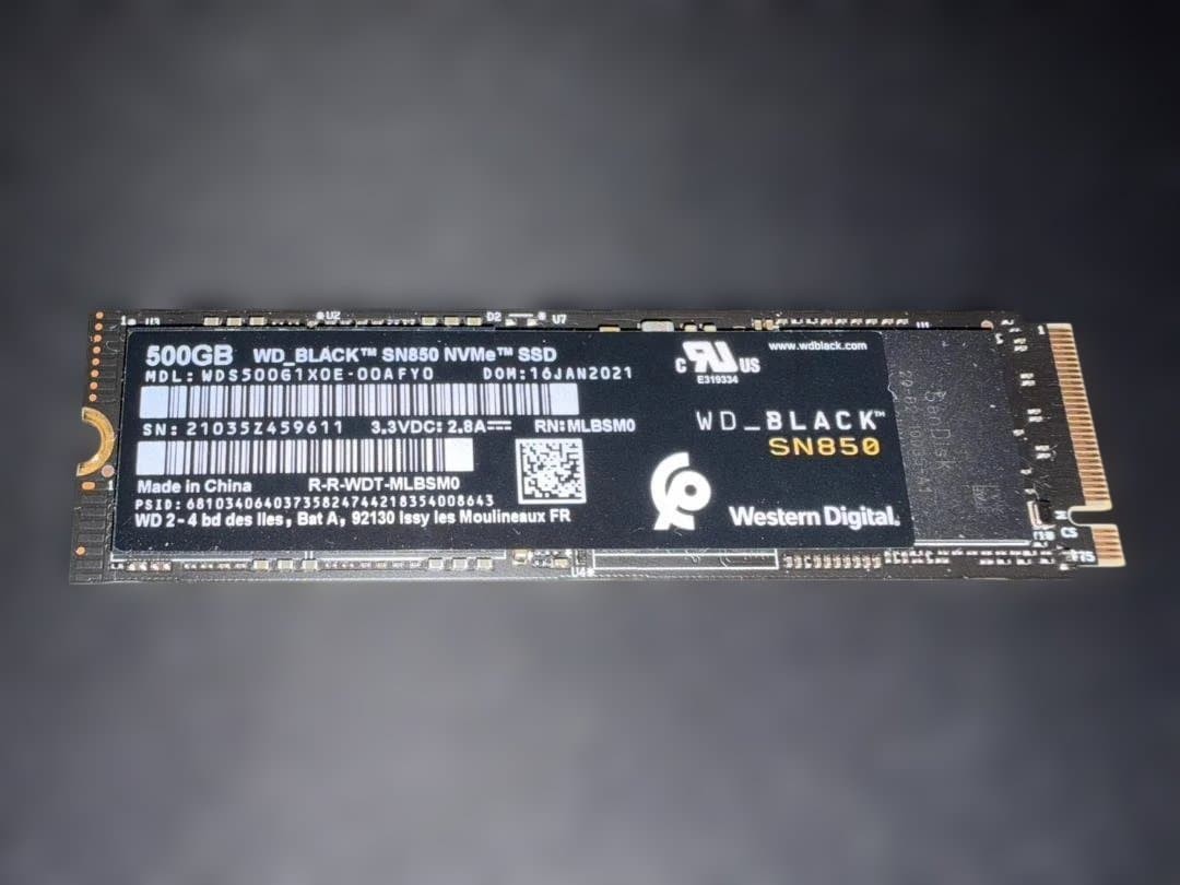 WD BLACK SN850 500GB NVMe M.2 2280 SSD High Performance Storage Drive